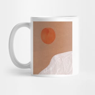 Earthy tone abstract landscape, boho sun Mug